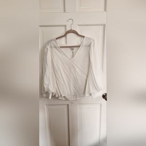 A New Day White Blouse puff sleeves